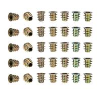 Sosoport Tuercas de Inserción M5 para Muebles de Madera, 100 Piezas, Aleación de Zinc Rosca Interna y Externa Autorroscante, Insertos Roscados para Pernos de Madera, Conector de Fijación