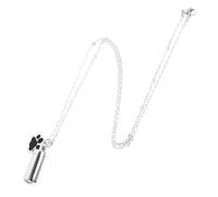 Sosoport urna para Mascotas urna de Pata de Perro Mascota Monumento a Las Mascotas Duelo Grabado Nombre urna de Perro Mascota Collar conmemorativo de urna de Mascota Acero Inoxidable Silver