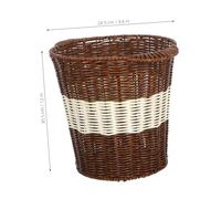 Sosoport Woven Waste Basket Imitation Rattan Trash Can Large Capacity Plastic Bin For Office Reception Meeting Rooms Spacious Breathable Design