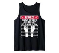 sospechoso afirma Que le Gusta IR de Fiesta, Pero está en la Cama a Las 9 PM Camiseta sin Mangas