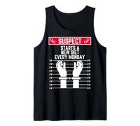 sospechoso Comienza una Nueva Dieta Todos los Lunes Divertido Mujeres Hombres encajan Camiseta sin Mangas