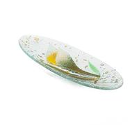 Sospiri Venezia Bandeja de Tocador de Vidrio de Murano con Decoración Floral, Centro de Mesa, Decoración para el Hogar, Idea de Regalo, Hecha a Mano en Italia (28x11 cm, Ovalada)