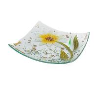 Sospiri Venezia Bandeja de Tocador de Vidrio de Murano con Decoración Floral, Centro de Mesa, Decoración para el Hogar, Idea de Regalo, Hecha a Mano en Italia (19x19 cm, Cuadrada)