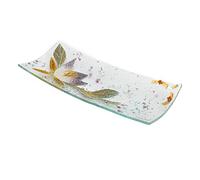 Sospiri Venezia Bandeja de Tocador de Vidrio de Murano con Decoración Floral, Centro de Mesa, Decoración para el Hogar, Idea de Regalo, Hecha a Mano en Italia (30x13 cm, Rectangular)