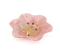 Sospiri Venezia Bandeja de Tocador de Vidrio de Murano Hecha a Mano, Cuenco Decorativo Árbol de la Vida con Murrinas y Hoja de Oro, Idea de Regalo, Hecha a Mano en Italia (19x19 cm)
