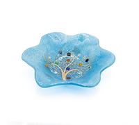 Sospiri Venezia Bandeja de Tocador de Vidrio de Murano Hecha a Mano, Cuenco Decorativo Árbol de la Vida con Murrinas y Hoja de Oro, Idea de Regalo, Hecha a Mano en Italia (19x19 cm)