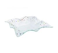 SOSPIRI VENEZIA - Centro de mesa de cristal de Murano decorado a mano - Idea de regalo para recuerdo de ceremonia con elegante caja (29x29 cm, cuadrado)