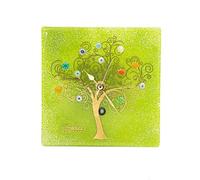 Sospiri Venezia Reloj de Mesa Cristal Murano Mecanismo Silencioso Decorado Murrine y Hoja de Oro Idea Regalo Hecho a Mano Made Italy (14x14)