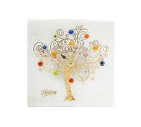 Sospiri Venezia Reloj de Mesa Cristal Murano Mecanismo Silencioso Decorado Murrine y Hoja de Oro Idea Regalo Hecho a Mano Made Italy (10x10)