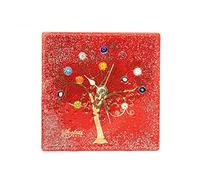 Sospiri Venezia Reloj de Mesa Cristal Murano Mecanismo Silencioso Decorado Murrine y Hoja de Oro Idea Regalo Hecho a Mano Made Italy (19x19)