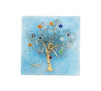 Sospiri Venezia Reloj de Mesa Cristal Murano Mecanismo Silencioso Decorado Murrine y Hoja de Oro Idea Regalo Hecho a Mano Made Italy (14x14)