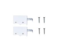 Sossai 2x Dexo JUEGO de colgantes para armario | Colgantes + tornillos | Color: blanco | Soporte de pared, soporte para armario, soporte para armarios suspendidos de cocina