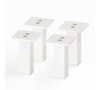 Sossai® Exklusiv Small - Aluminium Patas para Muebles | E3MF | 4 Piezas | Altura: 100mm | Color: Blanco | Tornillos incluidos