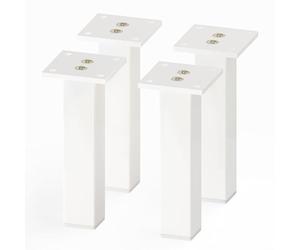 Sossai® Exklusiv Small - Aluminium Patas para Muebles | E3MF | 4 Piezas | Altura: 150mm | Color: Blanco | Tornillos incluidos