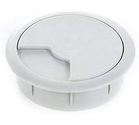 sossai® Passacavo con guarnitura per scrivanie, uffici & piani da lavoro | Set da 1 | KDM2 | Colore: grigio | Diametro: 60 mm | Materiale: Plastica (Made in EU)