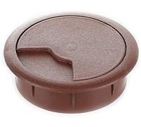 sossai® Passacavo con guarnitura per scrivanie, uffici & piani da lavoro | Set da 1 | KDM2 | Colore: marrone | Diametro: 80 mm | Materiale: Plastica (Made in EU)