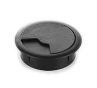 sossai® Passacavo con guarnitura per scrivanie, uffici & piani da lavoro | Set da 1 | KDM2 | Colore: nero | Diametro: 60 mm | Materiale: Plastica (Made in EU)