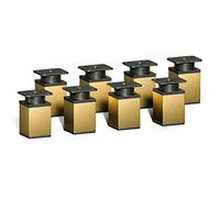 Sossai Patas Ajustables para Muebles, Set de 8 Unidades, H 60 mm, Dorado, diseño Moderno, Perfil Cuadrado, Modelo MFV1, para armarios, cómodas