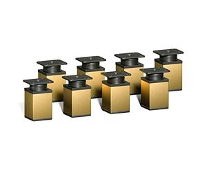 Sossai Patas Ajustables para Muebles, Set de 8 Unidades, H 60 mm, Dorado, diseño Moderno, Perfil Cuadrado, Modelo MFV1, para armarios, cómodas