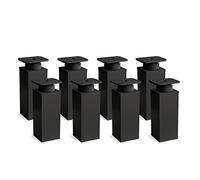Sossai Patas Ajustables para Muebles, Set de 8 Unidades, H 80 mm, Negro Mate, diseño Moderno, Perfil Cuadrado, Modelo MFV1, para armarios, cómodas