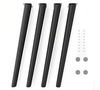 Sossai Patas de Mesa de Madera de Haya Maciza Clif Round HMF2 Altura 71 cm Redondas diseño Inclinado Negro Mate para sillas mesas