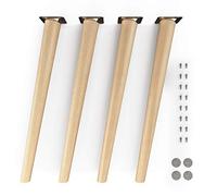 Sossai Patas de Mueble de Madera de Haya aceitada Clif Round HMF2 Altura 45 cm Redondas diseño Inclinado para sillas mesas armarios