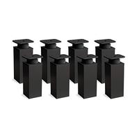 Sossai Patas Modernas para Muebles, Set de 8 Unidades, Ajustables en Altura, Negro Mate, H 100 mm, Perfil Cuadrado, Modelo MFV1, para, armarios, cómodas
