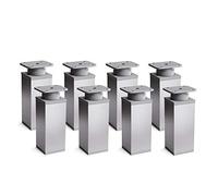 Sossai Patas para Muebles, Set de 8 Unidades, H 120 mm, Aluminio Ajustable, diseño Elegante, Perfil Cuadrado, Modelo MFV1, para armarios, cómodas