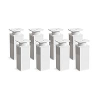 Sossai Patas para Muebles, Set de 8 Unidades, H 120 mm, Blanco Ajustable, diseño Elegante, Perfil Cuadrado, Modelo MFV1, para armarios, cómodas