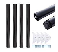 Sossai® Premium Patas de Mesa TBBL | Regulable en Altura | Diseño: Negro | 4 Piezas | Altura: 110 cm (1100 mm) Ajustable + 2cm | Accesorios de Montaje incluidos