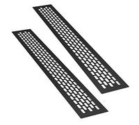 sossai® Rejillas de ventilación de aluminio - Alucratis (2 pieza) | Rectangular - dimensiones: 80 x 6 cm | Color: negro | rejilla de aire