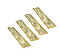 sossai® Rejillas de ventilación de aluminio - Alucratis (4 pieza) | Rectangular - dimensiones: 48 x 8 cm | Color: oro | rejilla de aire