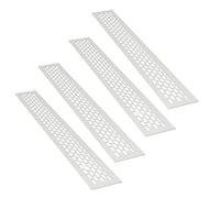sossai® Rejillas de ventilación de aluminio - Alucratis (4 pieza) | Rectangular - dimensiones: 80 x 6 cm | Color: blanco | rejilla de aire