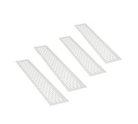 sossai® Rejillas de ventilación de aluminio - Alucratis (4 pieza) | Rectangular - dimensiones: 80 x 8 cm | Color: blanco | rejilla de aire
