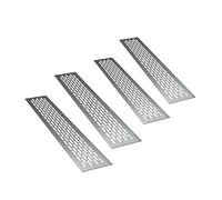 sossai® Rejillas de ventilación de aluminio - Alucratis (4 pieza) | Rectangular - dimensiones: 80 x 8 cm | Color: inox | rejilla de aire