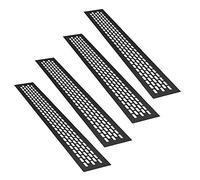 sossai® Rejillas de ventilación de aluminio - Alucratis (4 piezas) | Rectangular - dimensiones: 48 x 6 cm | Color: negro | rejilla de aire