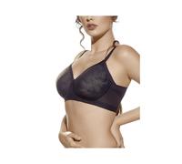 Selène Sujetador Sara Balconcino con aro para mujer Copa C/D/E Talla 90 Negro