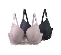 Sostén de compresión de encaje de talla grande con correas ajustables, ligero, transpirable, cómodo, para uso diario y ocio, brasier para correr, naranja, 120D