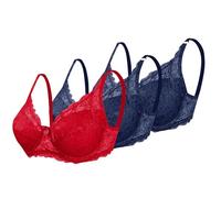 Sostén deportivo para mujer, cómodo, ligero, sin varillas, corrector, para personas mayores, talla grande, cobertura completa, suave, para uso diario, peleas deportivas para mujer, azul oscuro, 3XL