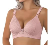 Sostén deportivo sin aros, talla grande, delgado, para mamá, ropa interior de moda para mujer, brasier inalámbrico, rosa claro, XL