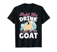 Sostén mi bebida, tengo que acariciar a esta cabra Camiseta