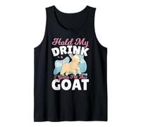 Sostén mi bebida, tengo que acariciar a esta cabra Camiseta sin Mangas