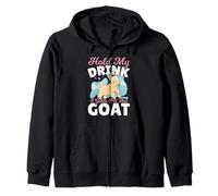 Sostén mi bebida, tengo que acariciar a esta cabra Sudadera con Capucha