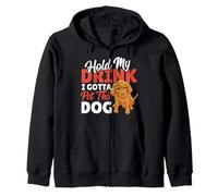 Sostén mi bebida, tengo que acariciar a este perro Sudadera con Capucha