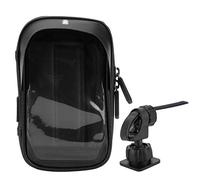 Sostenedor de Teléfono para Bicicleta, Impermeable, Resistente a Golpes, Rotación 360°, Tamaño hasta 7 Pulgadas, Color Negro y Rojo - Protección Efectiva, Fácil Visualización, (Carcasa rígida negra