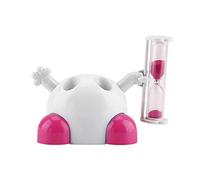 Sostenedor del Cepillo de Dientes de Los Niños Soporte Creativo Lindo de La Crema Dental de La Historieta con 3 Minutos de Reloj de de La Cuenta descendiente(Pink)
