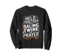 Sostenidos Juntos Con Baling Twine y un Tractor Divertido de Oración Sudadera