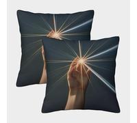 sosteniendo una Estrella Fundas De Almohada Shining in Espacio Cojines Decorativos Impresos En 3D,para Sofá Cama 50x50cm 2 Paquetes