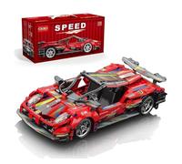 Sosuy Juego de Ladrillos de construcción de Modelo de Coche súper Deportivo 1:18, Moc Cyberpunk Rally Car Raceing Juguetes de ingeniería para Jugar y exhibir - Modelo de Juguete Idea de (Rojo)