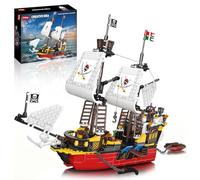 Sosuy Set Bloques Barco Pirata, Bergantín Redbeard's Revenge Juguetes Niños 8+, Modelo Nave Cohete Motor Jet, Regalo Detalles Cumpleaños Niños Niñas Teens Adultos 928 PZ